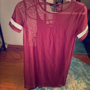 Burgundy mesh dress - F21